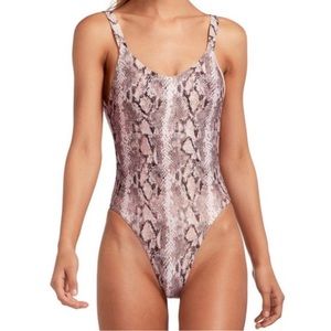 NEW VitaminA Swimwear Leah Snakeskin Print Swim One Piece Suit